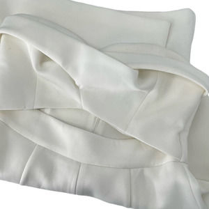 Asos White Wide Leg Strapless Jumpsuit with Front Cutout Size 4